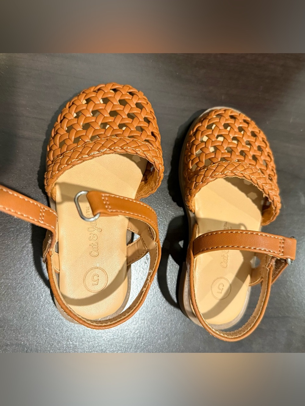 Cat & Jack Cognac Woven Girls Sandals